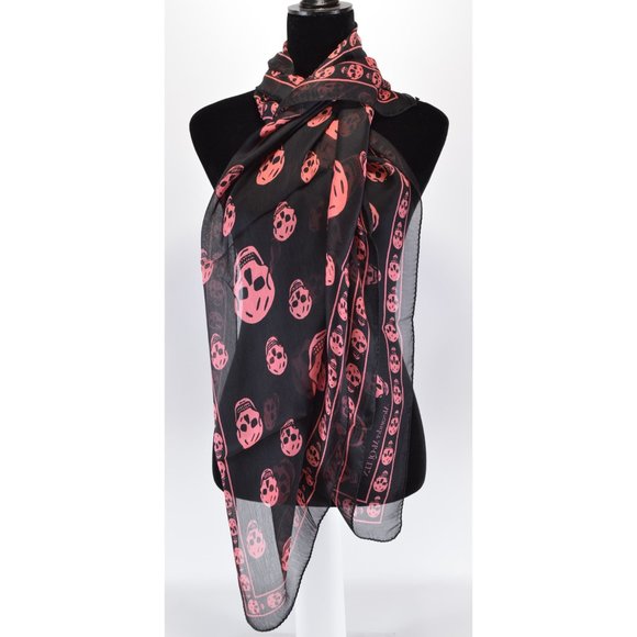 Alexander McQueen Silk Chiffon Multiskull Scarf - Picture 7 of 12